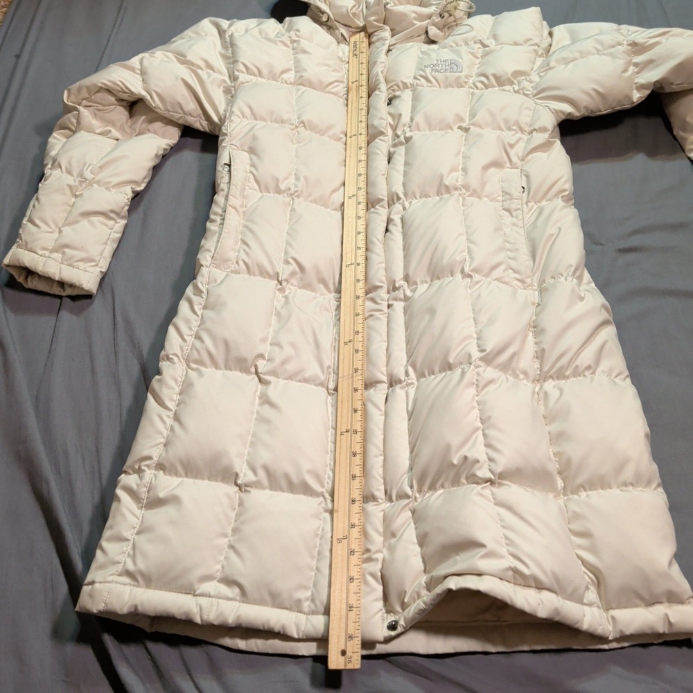 The North Face Metropolis 550 Down Parka Jacket Womens Size M White Long Quilted - Picture 10 of 15